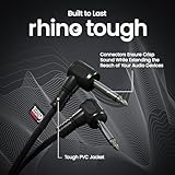 rhinocables Right Angled Guitar Cable | 6.35mm Mono Jack Lead for Amp, Electric Guitar, Bass & Keyboard | Durable Instrument Lead with Pure Copper Core | Compatible with 1/4” Devices (Black, 1m) - Image 4
