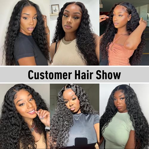 Image of Wear and Go Glueless Wig Deep Wave, Glueless Wigs Human Hair Pre Plucked Pre Cut, 6x4 SKINLIKE Real HD Lace Wig Ready to Wear, 200% Density Lace Front Closure Wigs for Women 26 inch