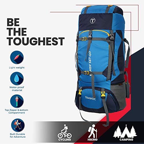 TRAWOC 60 Liter Travel Backpack Hiking Trekking Bag Camping Rucksack, 1
