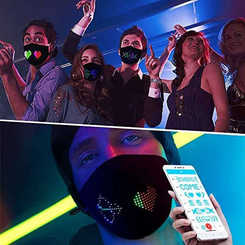 Capa de rosto de LED Owfeel, máscara legal, máscara macia programável de LED para festa de Natal, fa