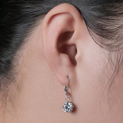 limerencia Leverback Earrings for Women, Titanium CZ Dainty Charm Dangle Drop Earrings F136 Hypoallergenic Earrings for Sensitive Ears Women2