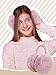 Fourluoo 4 Pcs Warm Ear Muffs Winter Earmuffs Cute Ear Covers for Kids teenager Outdoor Activities Warmth(White,Black,Camel,Leather Pink)