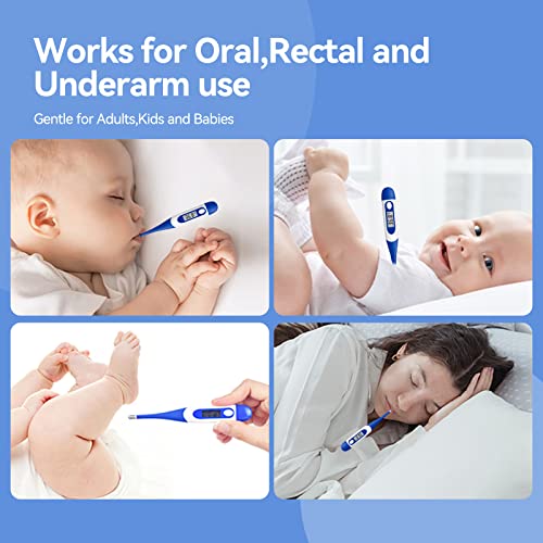 Berrcom Digital Thermometer For Adults,Oral And Underarm Thermometer For Baby And Kids Medical Thermometer With Fever Alarm C/F Switchable Rectal Thermometer With Soft Tips Thermometer #TOP1