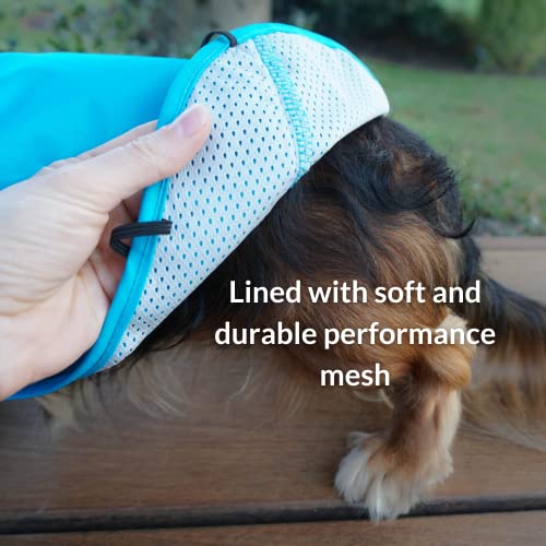 Django City Slicker All-Weather Dog Jacket & Water-Repellent Raincoat With Reflective Piping (Medium, Topaz Blue) #TOP4