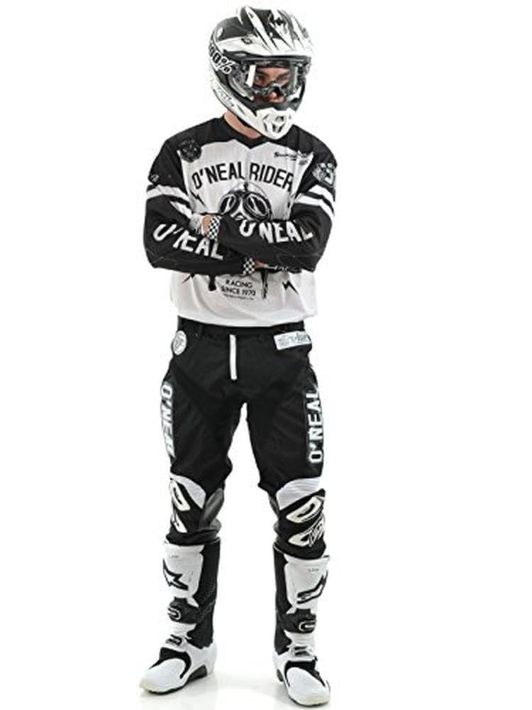 O'NEAL | Maillot de Motocross | Enduro MX | Materiales Ligeros y duraderos, Orificios de ventilación Cortados con láser, Ajuste atlético | Maillot Ultra Lite 70 | Adulto | Negro Blanco