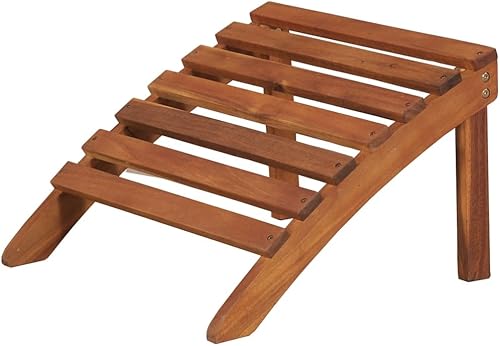 Miniatura 8 de Brown Solid Acacia Wood Adirondack Outdoor Chair, Foldable Patio Reclining Lounge Chair for Garden, Poolside, Deck, Lawn, and Beach,