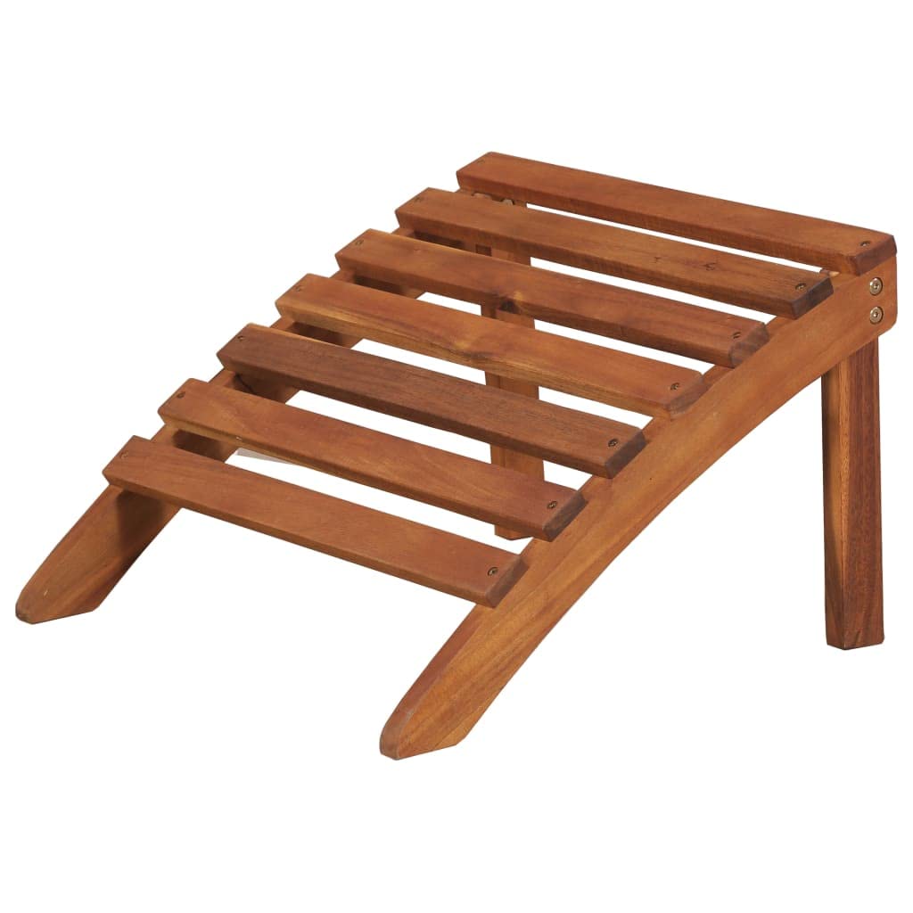 Adirondack - Poltrona da giardino in legno massello di acacia con poggiapiedi, ergonomica, trattata a olio, resistente alle intemperie e facile da pulire, facile da montare