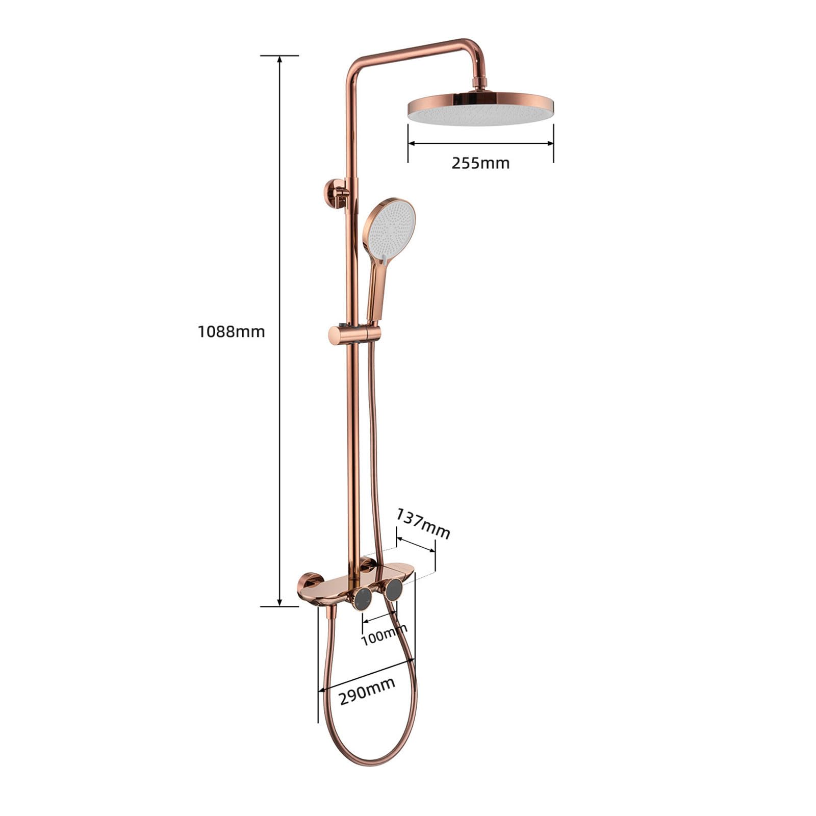 Columna de Ducha Exterior para Pared Cromado