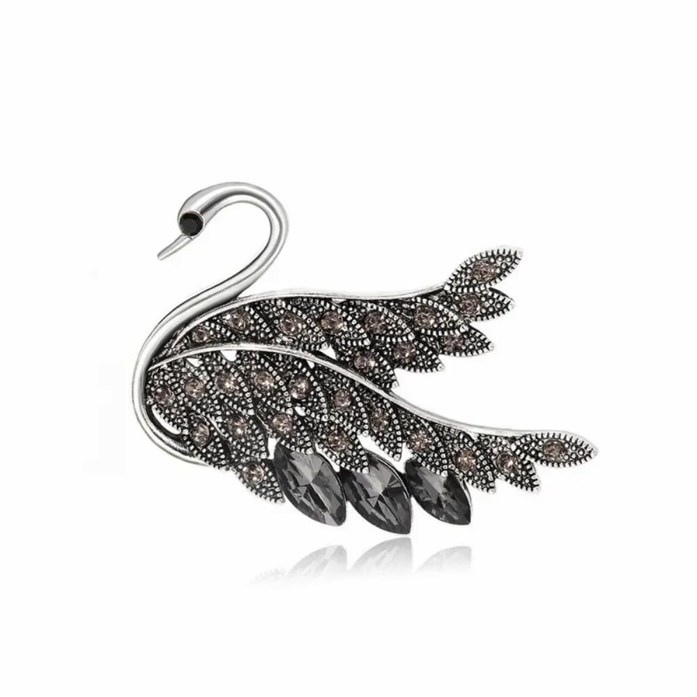Via Mazzini Crystals Studded Antique Look Swan Brooch Cum Saree Pin For Women (Brooch0600) 1 Pc (B0CWVGGFV7) Amazon Price History, Amazon Price Tracker