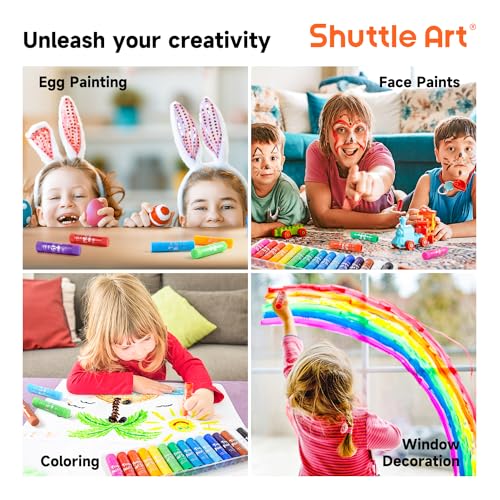 Image of Tempera Paint Sticks, 15 Colors Solid Tempera Paint for Kids, Super Quick-drying, Washable, Works Great on Paper Wood Glass Ceramic Canvas