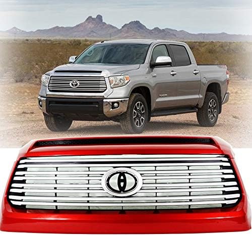7347/7037-WHSL 2015-2018 FIT FOR TOYOTA TUNDRA GRILLE SET FACTORY STYLE AND UPPER HOOD BULGE TRIM GLOSS BLACK