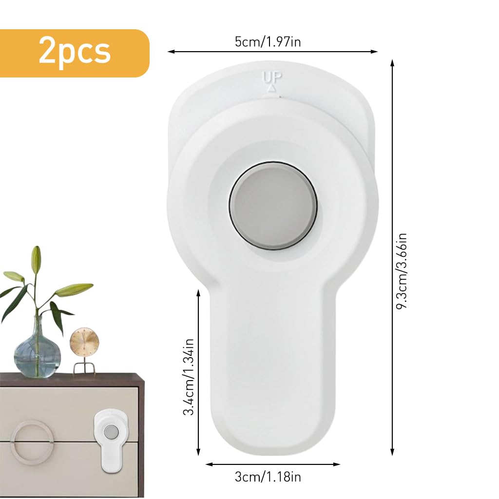 SNOWIE SOFT® 2Pcs Child Safety Door Lock Baby Proofing Drawer Lock Cabinet Lock Self Adhesive Safety Lock with Release Button Kids Safety Door Lock for Cabinet, Drawer, Oven, Dishwasher - Image 3 thumbnail
