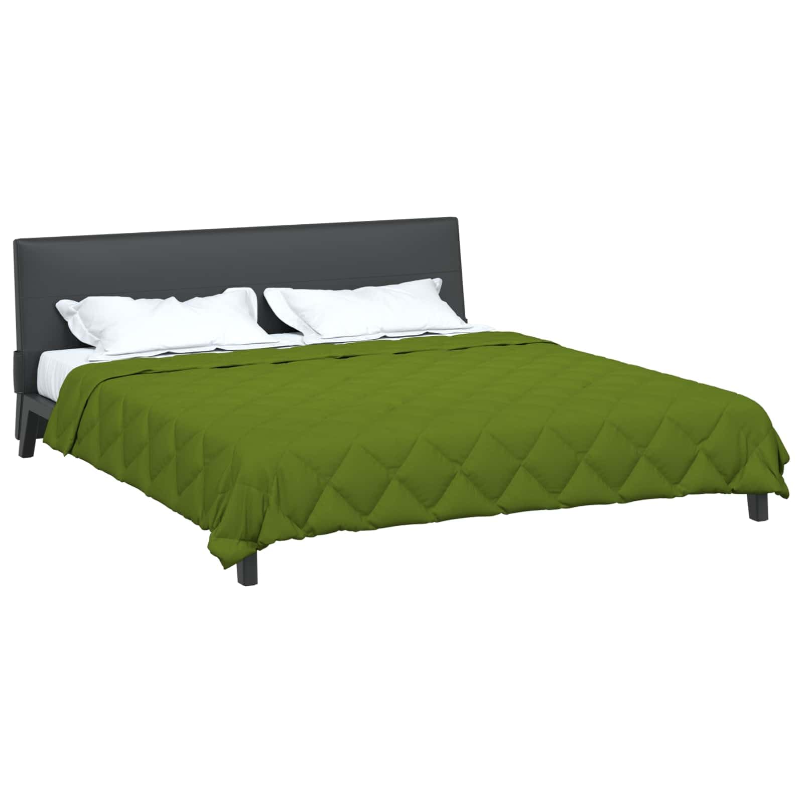 Couverture microfibre chic verte 240x200 cm avec garnissage léger d'été