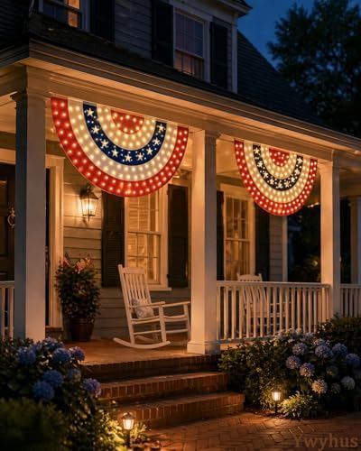 Banderole patriotique haut de gamme pour le 250e anniversaire américain avec lumières DEL