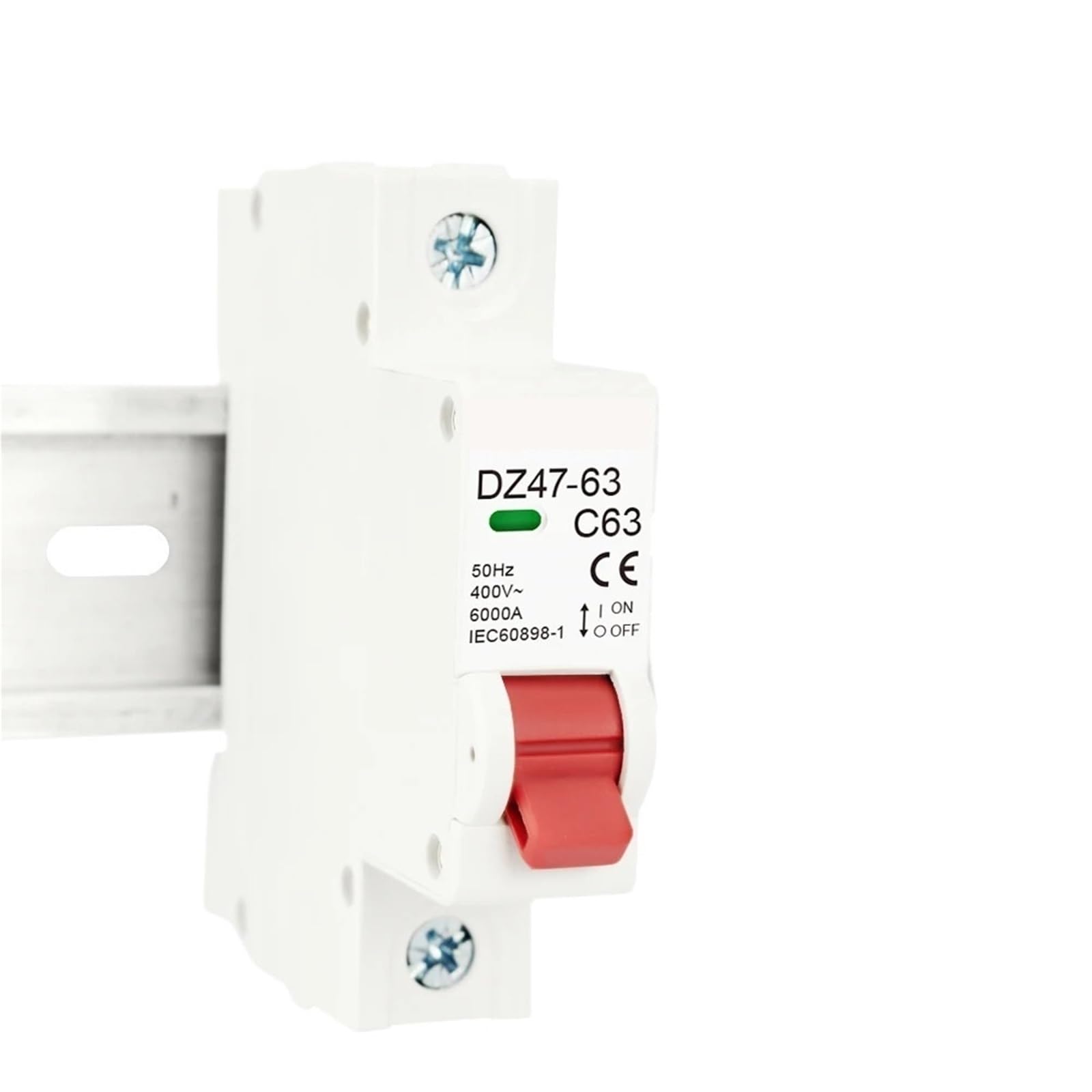 Disjoncteur miniature DZ47-63 monophasé type C 20A avec fixation rail 35mm