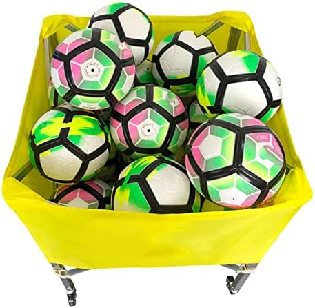 Foldable Rolling Sports Balls Cart - Versatile Storage Rack for Basketballs, Footballs, Baseball Bats, Water Bottles, Hats & More - Blue, 65x55x102cm