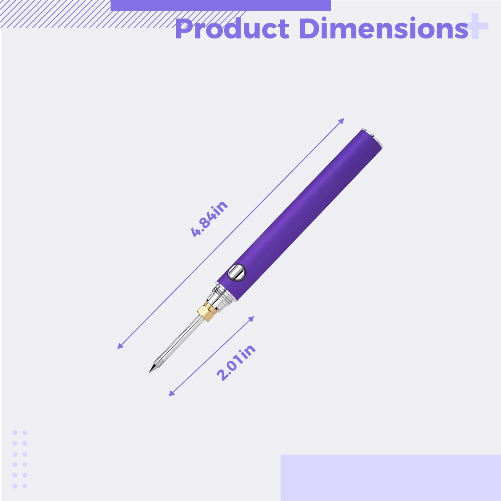 Soldador inalámbrico, soldador portátil recargable por USB con 3 cabezales, cable de soldadura, batería de 1100 mAh, interfaz 510, calentamiento rápido para trabajo al aire libre, morado