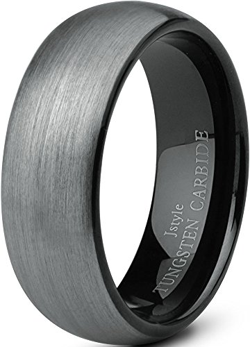 Jstyle Jewelry Tungsten Rings for Men Wedding Band Black Ring 8mm  (13)