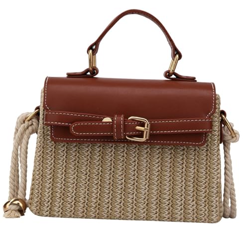 Sac à main paille tissé bandoulière femme pour téléphone et cartes d'été