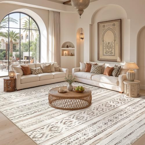 Image of cotiled Boho 5x8 Area Rugs for Living Room: Soft Moroccan Washable Rug