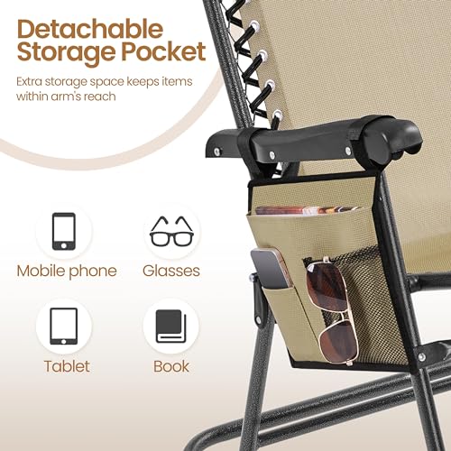 Yaheetech YT-00134132 26In Rocking Chair Outdoor Zero Gravity Folding Chairs Rocking Chairs Foldable Outdoor Lounge Chair thumb #4