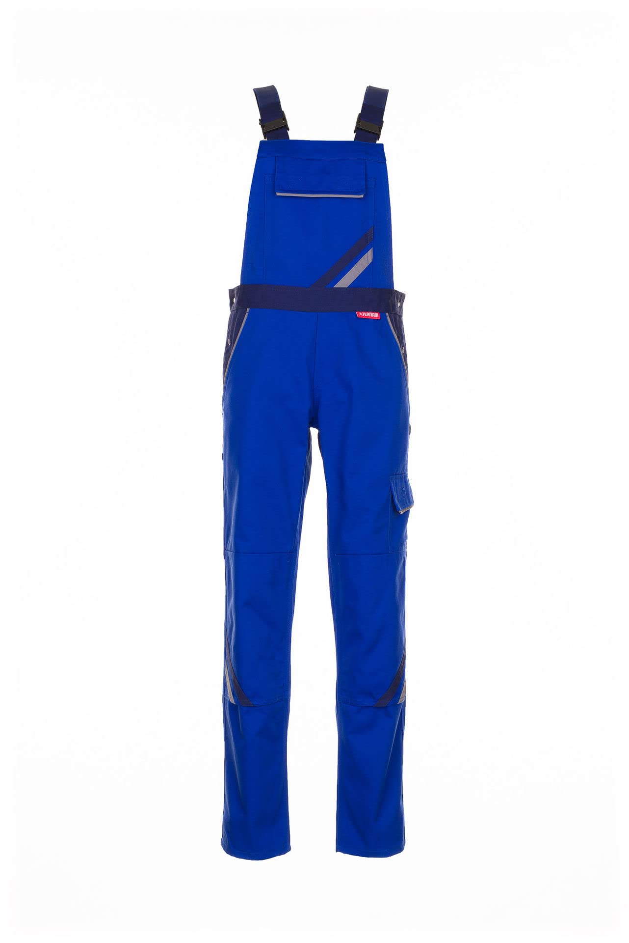 Planam Damen-Latzhose HIGHLINE – Kornblau/Marine/Zink, Größe 42