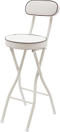 Miniatura 5 de Taburete de bar plegable de 2 piezas con respaldo, taburete plegable de 25.6 pulgadas de alto, taburetes portátiles, altura de mostrador, capacidad