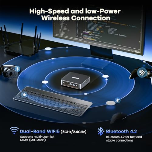 Trycoo WI6 Mini PC Computers Alder Lake N100, 16GB DDR4 512GB SSD, Desktop Mini Computer with Type-C, Dual HDMI, RJ45 LAN Ethernet, 4K Triple Display, WiFi5, BT4.2 by Trycoo - Image 7