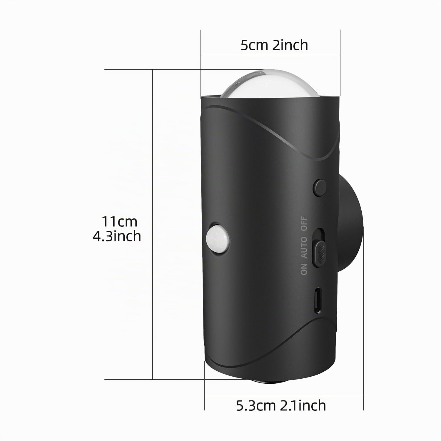 LED-Nachtlicht Kabellose LED Wandleuchte mit Bewegungssensor, Schwarz 4X