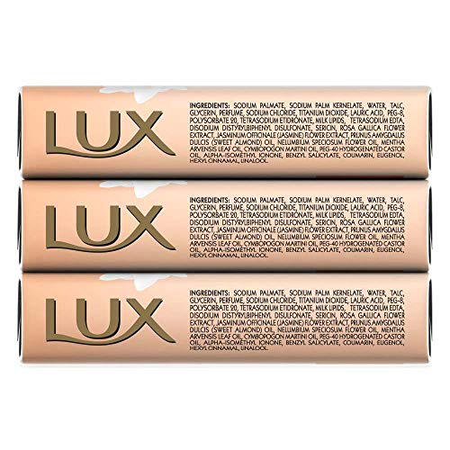Image of LUX Jasmine & Vitamin E Soap, Bathing Soap With Long Lasting Floral Fragrance, Leaves Skin Glowing, Soft And Moisturized, 100 g (Pack of 3)