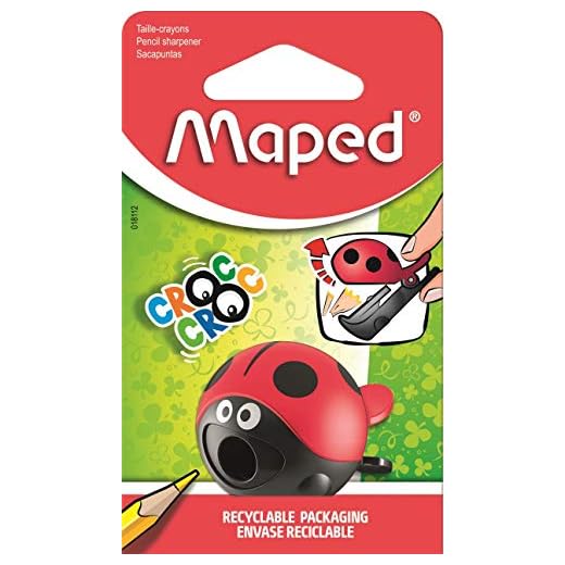 Apontador, Maped, Croc Easy Joaninha, 18114,Vermelho e Preto,Pequeno