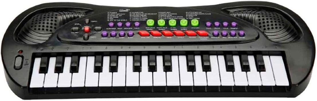 Eccho 32-Buttoned Microphone Electronic Organ - Black, Educational and Fun Musical Instrument for Kids