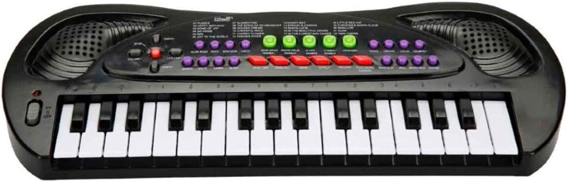 Eccho 32-Buttoned Microphone Electronic Organ - Black, Educational and Fun Musical Instrument for Kids