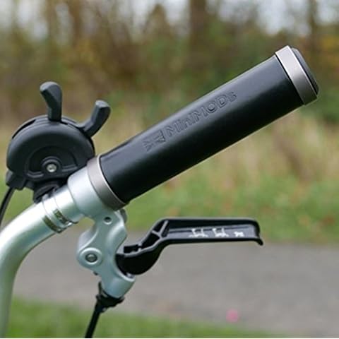 MiniMod's Italian Leather Grips H/S type Handlebar For BROMPTON Black Cover