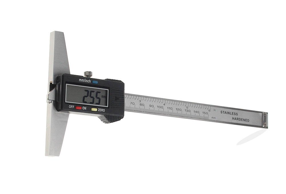 0-150mm 6 "Metrico Imperiale Digitale profondità Calibro A Nonio Micrometro Elettrico in Acciaio Inox Calibro di profondità Digitale