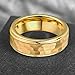 NUNCAD Hammered Tungsten Ring for Men 8mm Gold Tungsten Carbide Wedding Ring Brushed Finish Stepped Edges Comfort Fit Size 8