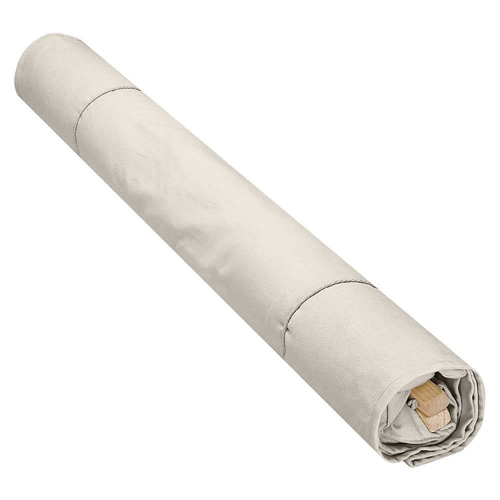 Bakaji Hamak ogrodowy podwójny 2-osobowy 232 x 148 cm drewniane poprzeczne drążki bawełniane z 2 poduszkami i paskami nowoczesny design do ogrodu tarasu kempingowego (beżowy)