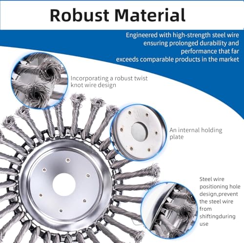 10 Inch Steel Wire Trimmer Head, Steel Wire Rotary Brush Cutter Trimmer Head,Unbreakable Wired Trimmer Blade Trimmer Head Replacement with 2 Pack of Adapters kit for Weed Wacker 3 10 Inch Steel Wire Trimmer Head, Steel Wire Rotary Brush Cutter Trimmer Head,Unbreakable Wired Trimmer Blade Trimmer Head Replacement with 2 Pack of Adapters kit for Weed Wacker - Image 3
