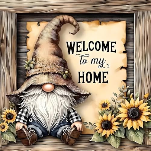 Image of Gnome Cross Stitch Kits for Adults Beginner,Home Counted Cross Stitch Kits Printed Stitching Cute Patterns Dimensions Needlepoint Art Crafts Embroidery Kits for Adults Beginners