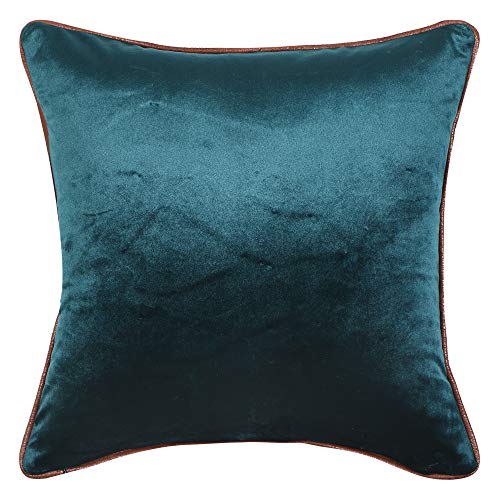 Image of Cazimo Velvet Cushion Covers for Bed, Sofa and Couch - 16 * 16 inches | Ideal for Living Room | Set of 2, Black