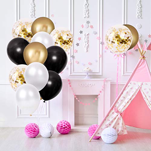 Image of 12 inch Black Latex Balloons, 60 pcs Thick Balloons for Party Decorations (12inch Black)