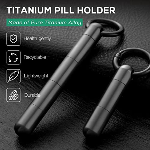 Image of TISUR Titanium Portable Pill Case - Waterproof Pill Fob for Travel, Purse, Pocket - Small Pill Organizer - 1 Count