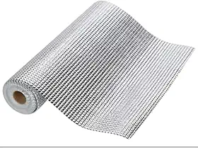 Forro para Armários Gavetas Antiderrapante Impermeável Anti Gordura e à Prova de Água 5 Metros x 30cm Alumínio Prata