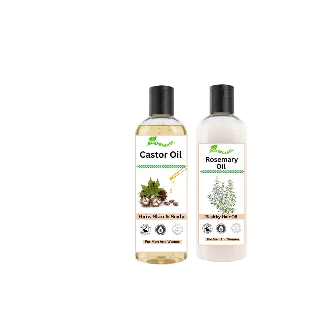 Castor Hair Nourishing Liquid 200ml + Rosemary Conditioning Essence 200ml | Scalp Strength Growth Support Care Combo | Botanical Oil Pack-image-16