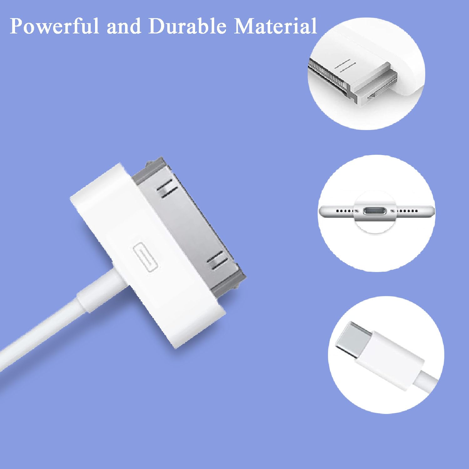 Usb C Old Style Ipod Charger 30-Pin To USB C Adapter Cable For Old