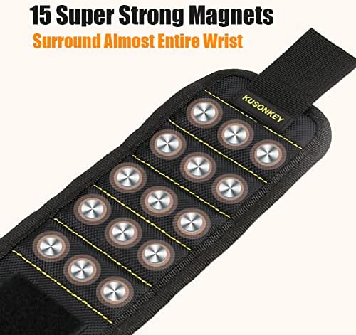 Gifts for Christmas Stocking Stuffers for Men,KUSONKEY Magnetic Wristband Tool Gift for Men Who have Everything,Wrist Magnetic Screw Holder with Strong Magnets for Holding Screws Tool for Electrician - 1