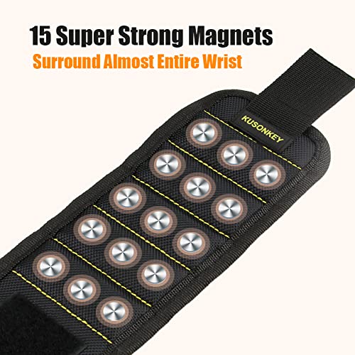 Fathers Day Dad Gifts from Daughter Son Wife,KUSONKEY Magnetic Wristband Tool Gift for Men Who have Everything,Wrist Magnetic Screw Holder with Strong Magnets for Holding Screws Tool for Electrician by KUSONKEY - Image 2