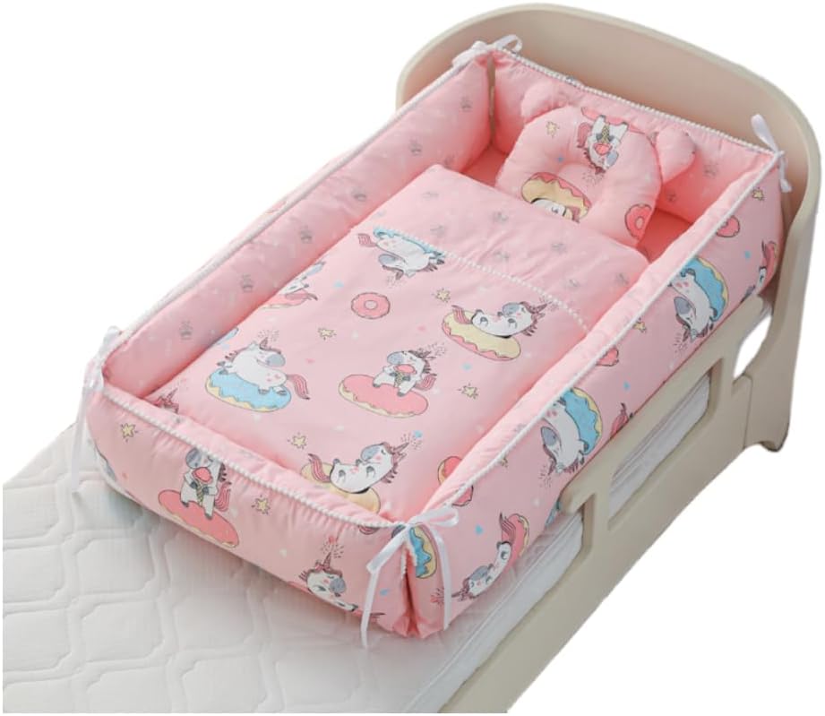 HZDMJ ベビーベッド 折りたたみ式 添い寝 HZDMJ ベビーベッド グレー