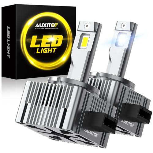 AUXITO D1S D1R Bulbs 24000Lumens 120W 6000K White 500% Brightness Xenon HID Replacement Lights Plug and Play Fog Light Bulbs Pack of 2