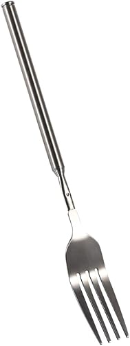 Miniatura 8 de Tenedor telescópico, 3 tenedores extensibles de acero inoxidable con mango largo para barbacoa, cena, fruta, postre, resistente y duradero, 8.7-25.4